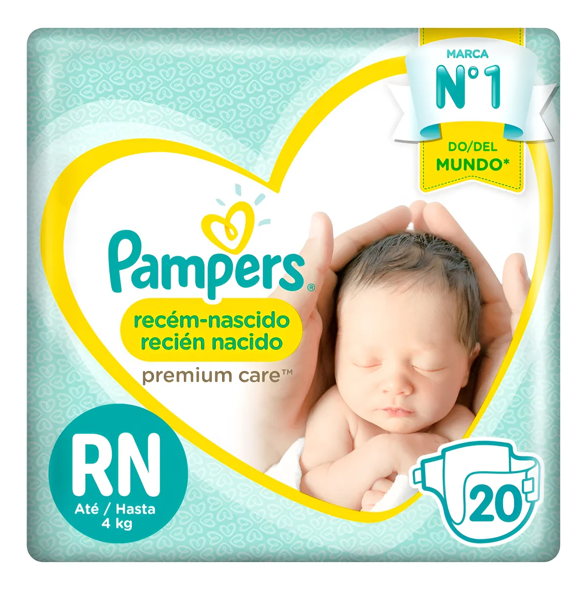 SUPER PROMOÇÃO : 5 PCT Fralda Descartável Pampers Premium Care Recém-Nascido RN 20 Unidades